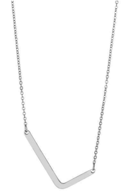SILVER Large Sideways Initial Necklace