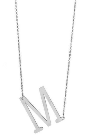 SILVER Large Sideways Initial Necklace